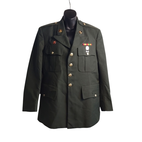 Other - US Army Decorated Wool Army Green Military Coat Jacket Size 40S